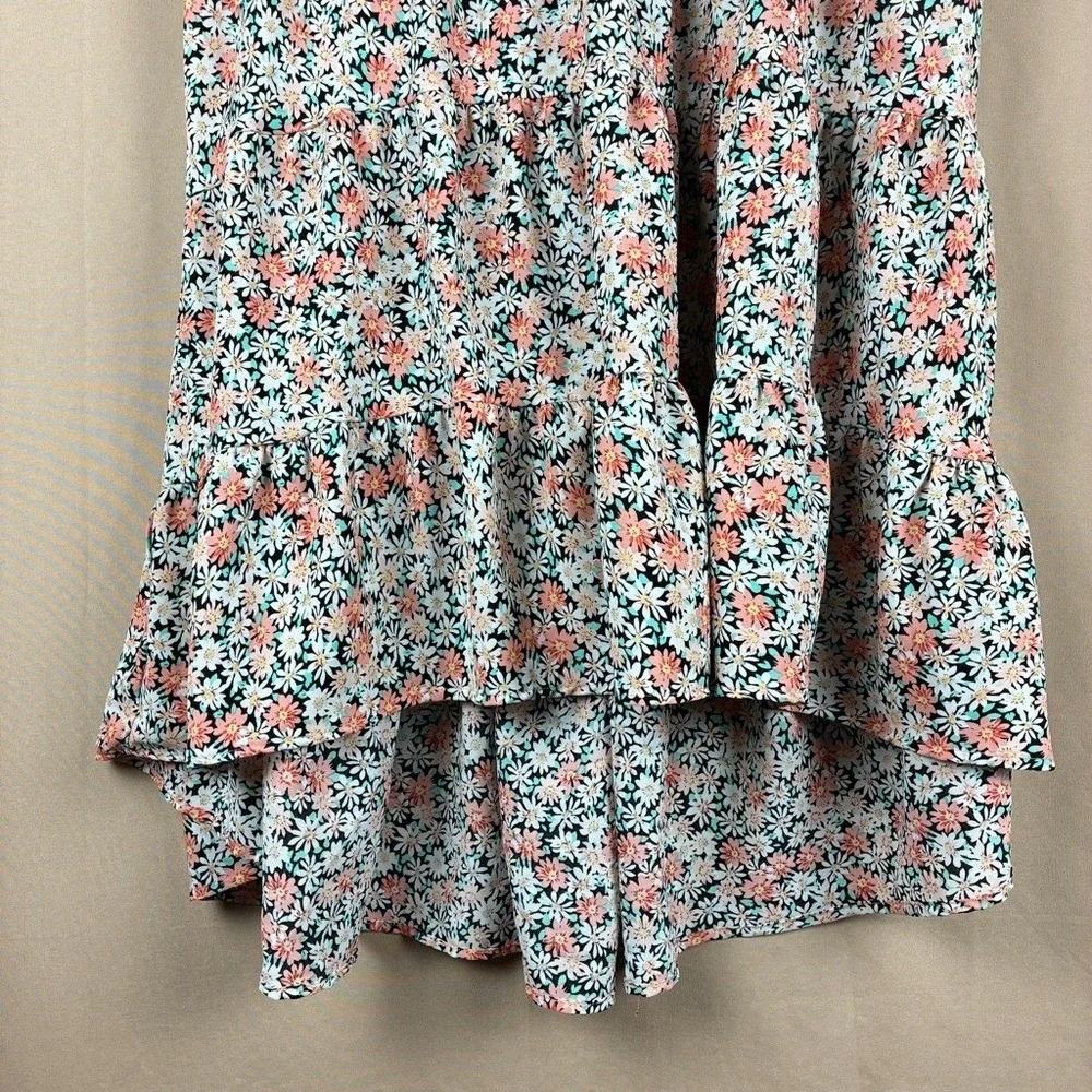 SimpleFun Womens Skirt 2XL Floral Tiered High Low Boho Cottagecore Peasant Skirt